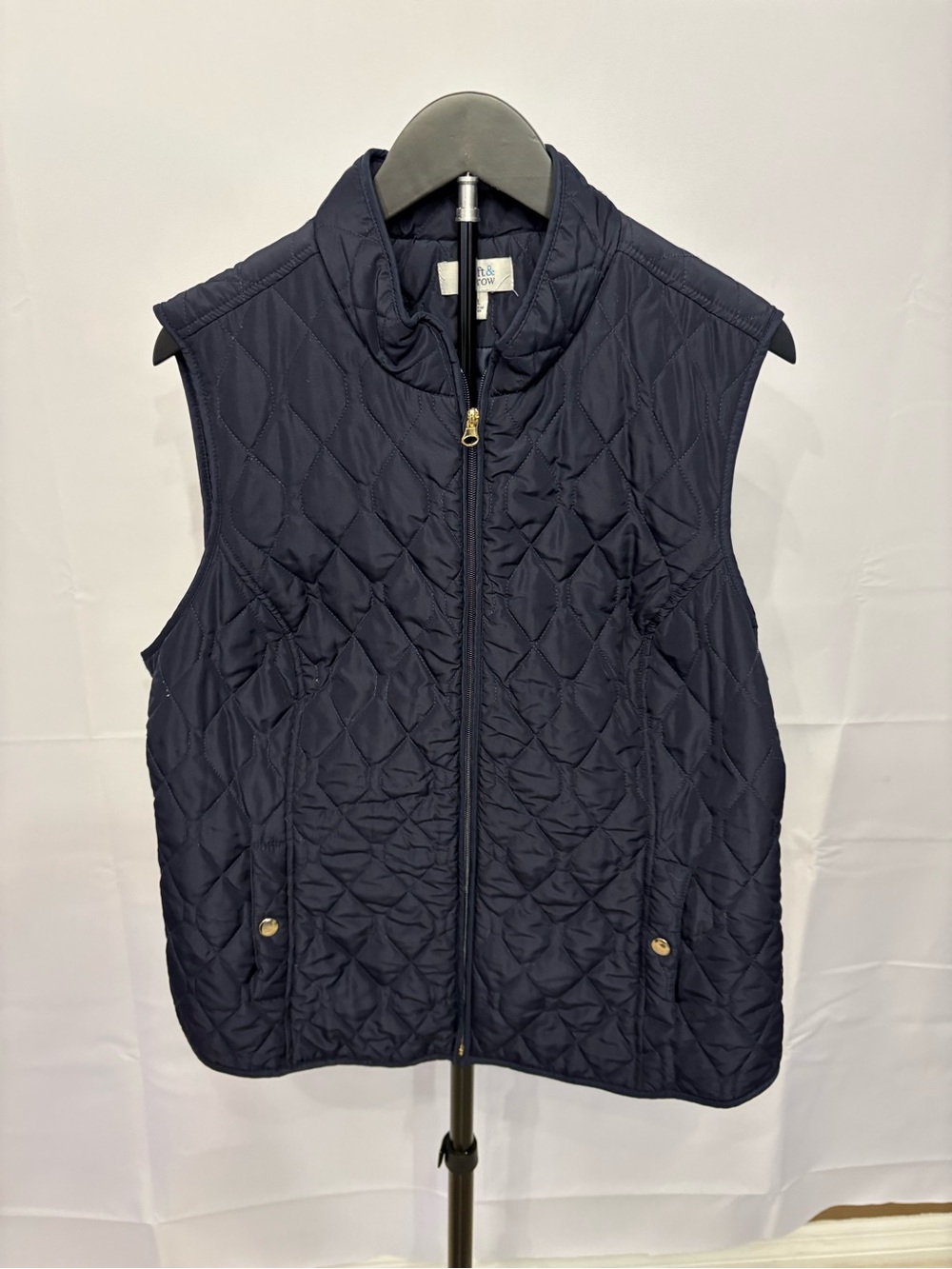 Quilted Navy Sleeveless Vest